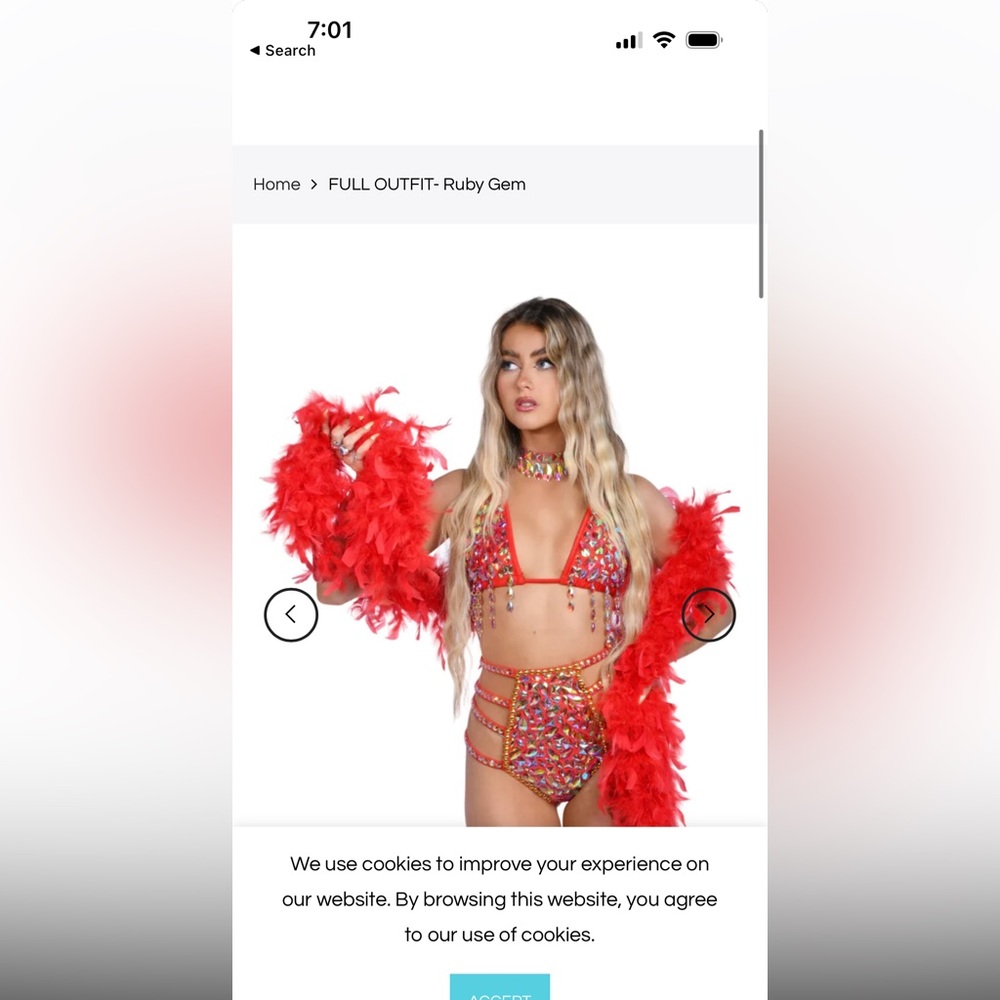 The LUMI SHOP Ruby Gem Two piece set - Size Medium, New with Tags still on